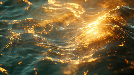 Golden Hour Water Surface Illustration