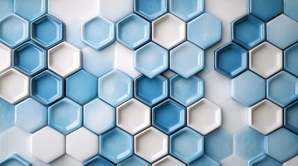 Fototapeta premium Captivating Geometric Hexagonal Tile Pattern in Soft Pastel Shades