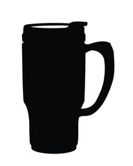 Travel mug silhouette illustration  isolated on a white background