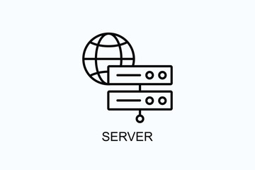 Server Vector, Icon Or Logo Sign Symbol Illustration