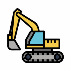 Smooth Excavator Illustration for Industrial Branding.