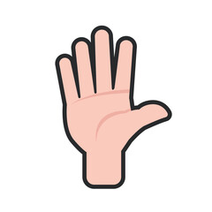Obraz premium high five hand gesture in outline flat vector design.