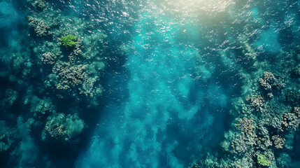 Obraz premium Aerial View of Vibrant Coral Reef