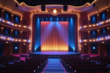 Stunning Theater Stage Design with Bright Backdrop Elevating Modern Entertainment Events
