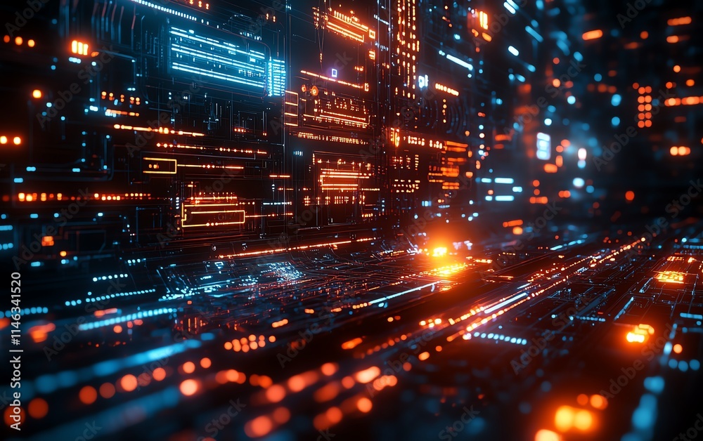Poster smart data exchange ecosystem with glowing connections across a digital earth, futuristic technology