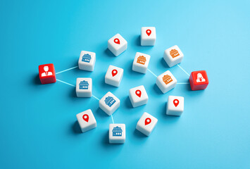 Businessmen compete in the local market and open new stores to cover more customers and territory....