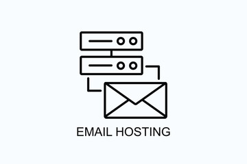 Email Hosting Vector, Icon Or Logo Sign Symbol Illustration 