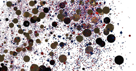 Abstract Background with Red, Blue, and Gold Circles
