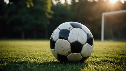 Fototapeta premium soccer ball on grass