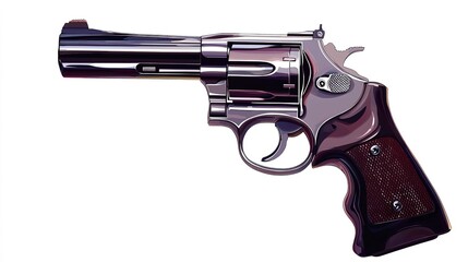 A sleek modern handgun isolated on a white background