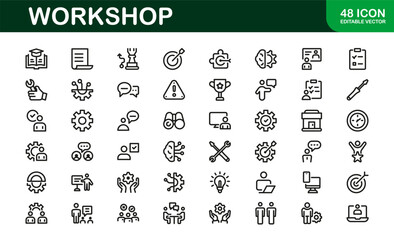 Creative Workshop Icon Set - Perfect for Tools, Maintenance, and Do-It-Yourself-Themed Projects