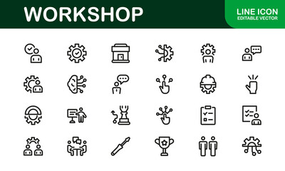 Creative Workshop Icon Set - Perfect for Tools, Maintenance, and Do-It-Yourself-Themed Projects