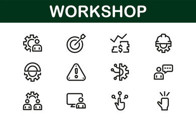 Creative Workshop Icon Set - Perfect for Tools, Maintenance, and Do-It-Yourself-Themed Projects