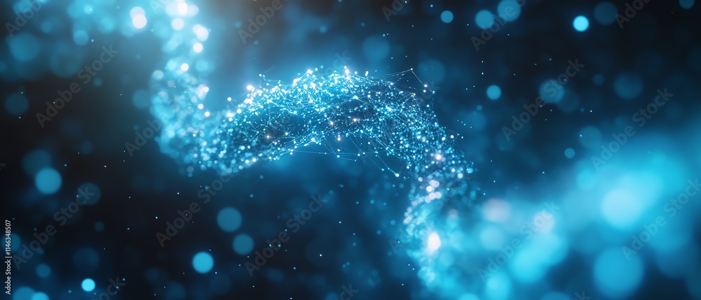 Leinwandbilder advanced global technology network with interconnected nodes, dynamic data exchanges, vibrant blue l