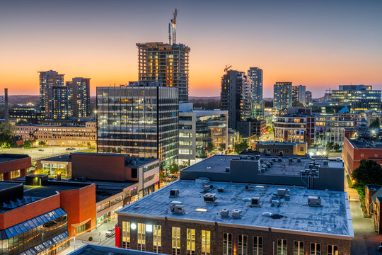 Kitchener, Ontario, Canada Downtown City Skyline