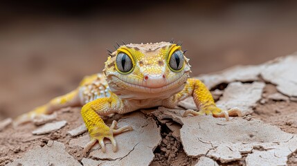 Obraz premium Small Lizard with Unique Eyes