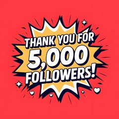 5K followers transparent background PNG image, with gold numbers. followers celebration banner. Social media 