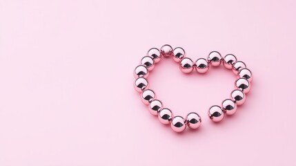 Obraz premium A 3D render featuring a heart made of light pink and dark pink balloons, symbolizing multicolored balloon love.