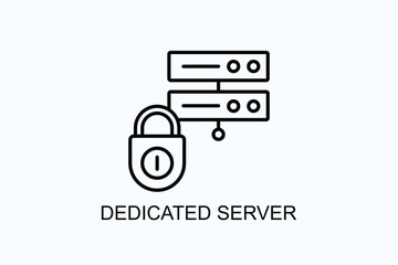Dedicated Server Vector, Icon Or Logo Sign Symbol Illustration 