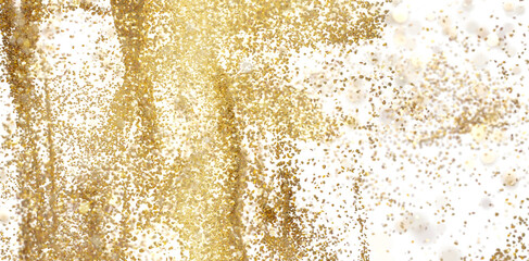 Gold Glitter Particles Falling - Festive Background