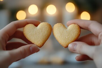 Heart-Shaped Cookies Symbolizing Friendship and Togetherness