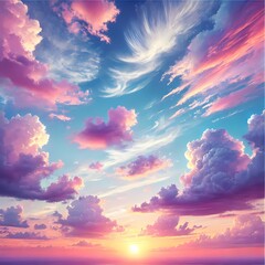 sunset sky with clouds