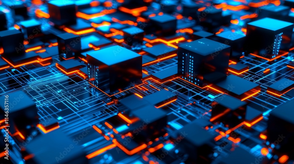 Poster cryptocurrency and blockchain technology context. the notion of cutting-edge financial technologies.