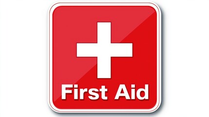 Obraz premium First aid Sticker on a white background