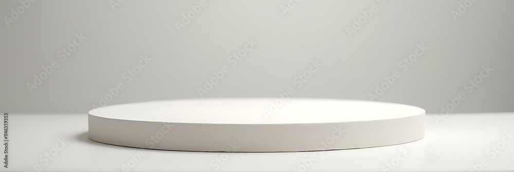 Poster White sandstone product display platform with selective focus on its smooth top surface for premium visual effect._00002_