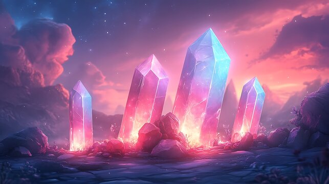 Vibrant gemstones illuminated to emphasize their intricate facets