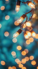 Elegant teal gradient with defocused golden light cluster