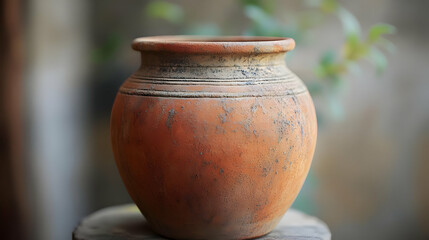 Rustic Clay Pot Still Life Photo