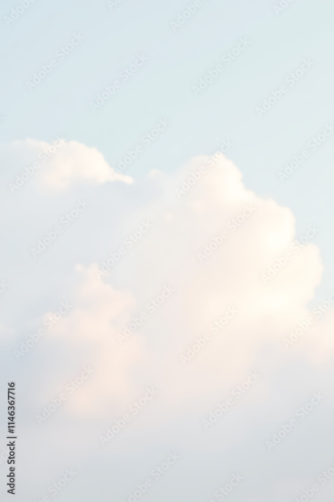Poster soft, smooth white clouds in a pale pastel sky provide an ideal abstract background for artistic exp