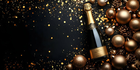 Celebrate Festive Moments with Sparkling Drinks and Gold Ornaments