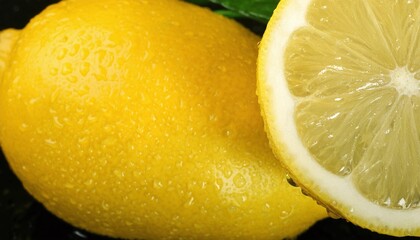 Fresh Lemons Adorned with Morning Dew