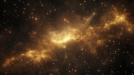 Fototapeta premium Golden fireworks in the dark sky celebrating New Year's Eve 2025