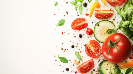 Fresh Vegetables and Textures on a Rustic Background