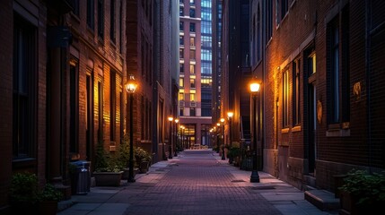 evening city alleyway scene
