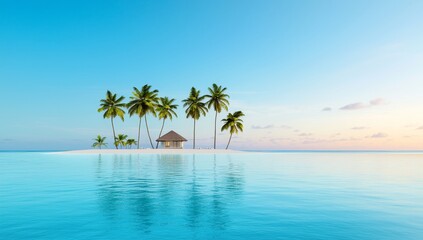 A boutique hotel on a tropical island, offering a private beach and an exotic vacation experience.