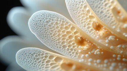 Fototapeta premium Close-up of delicate, textured white flower petals showcasing intricate details.