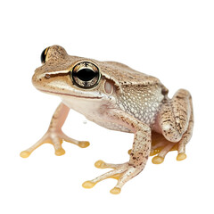 Naklejka premium Angled view full body shot of extremely perfect looking single Desert Rain Frog animal isolated on a white transparent background