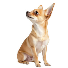 Obraz premium Angled view full body shot of extremely perfect looking single Deer Head Chihuahua animal isolated on a white transparent background
