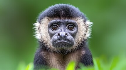 Obraz premium Close-up portrait of a young woolly monkey.