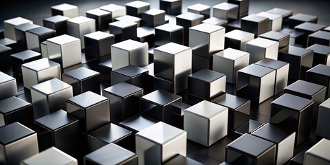 Abstract 3D Cubes Black White Minimalist Urban Exploration Photography