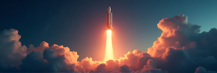 Inspiring business ideas and concepts are launched into space like a rocket, reaching new heights of entrepreneurial success._00003_