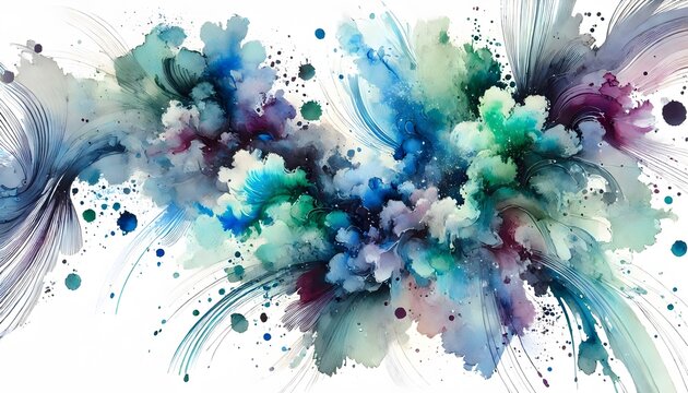 Mystical Color Flow: Abstract Art Showcasing Green, Purple, and Blue Gradients