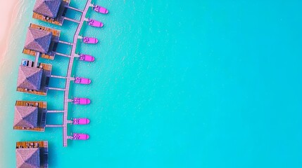 Bora Bora island in French Polynesia features a turquoise lagoon and luxurious overwater bungalows, creating a tranquil escape with breathtaking ocean views. This exotic summer destination, a remote