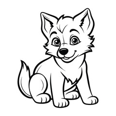 Elegant Silhouette Of A Black And White Dog Vector Illustration