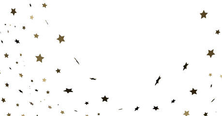 Gold Star Confetti on White Background
