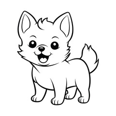 Elegant Silhouette Of A Black And White Dog Vector Illustration